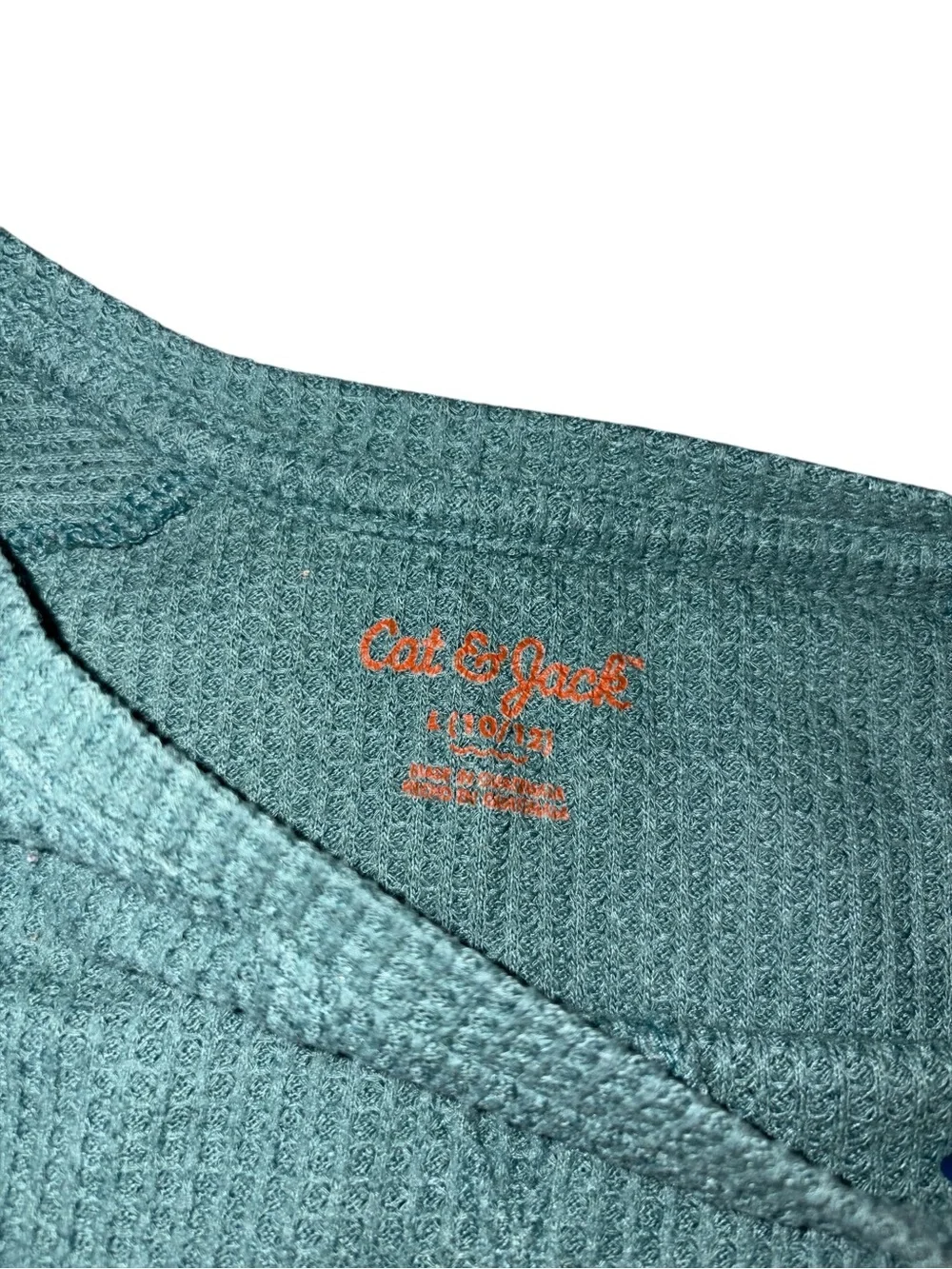 ⭐️5FOR$25⭐️ Cat & Jack Teal Long Sleeve Waffle-Knit Top